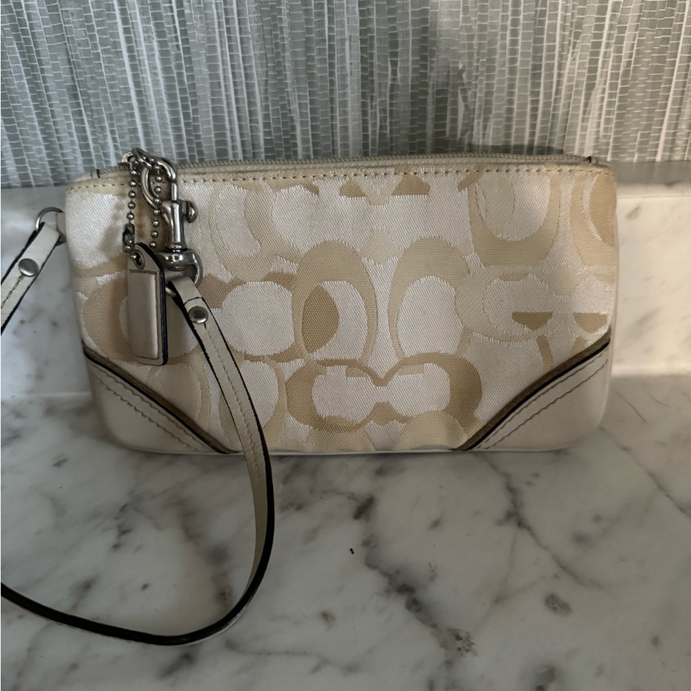 Coach Cream Wristlet